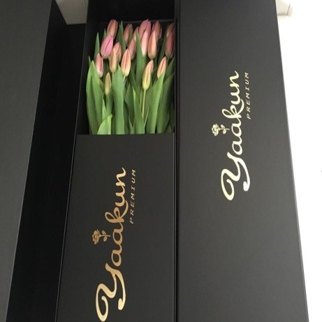 Ramo de 20 tulipanes en caja yaakun exclusive tulips