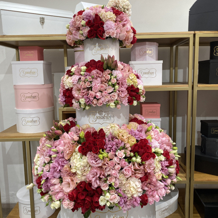 Cajas blancas circulares triple piso sweet ice